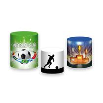 Trio De Capa Cilindro 3D - Futebol Copa Do Mundo Bola 005