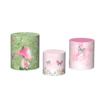 Trio De Capa Cilindro 3D - Jardim Cute Aquarela 011