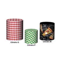 Trio De Capa Cilindro 3D - Pizza Xadrez 005