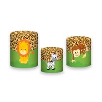 Trio De Capa Cilindro - Animais Safari Floresta 001