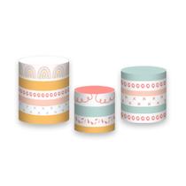 Trio De Capa Cilindro - Arco-Íris Boho Colorido 001