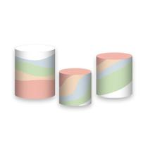 Trio De Capa Cilindro - Arco-Íris Boho Colorido Tom Pastel 010