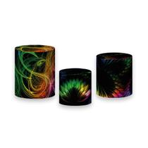 Trio De Capa Cilindro - Asas Multicoloridas Efeito Neon 008