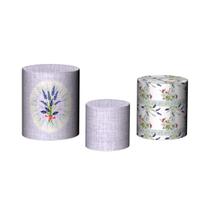 Trio De Capa Cilindro - Babado Flor Lavanda 004 Trio De Capa Cilindro - Babado Flor Lavanda 004