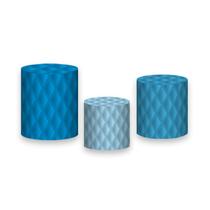 Trio De Capa Cilindro - Capitonê Realeza Azul 008