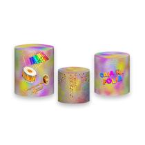 Trio De Capa Cilindro - Carnaval Efeito Glitter Colorido Mascaras 008