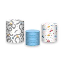 Trio De Capa Cilindro - Carrinho Cute Azul 016
