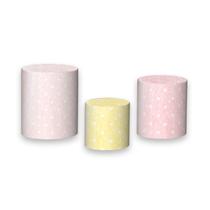 Trio De Capa Cilindro - Coala Aquarela Rosa Suave 006