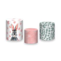 Trio De Capa Cilindro - Coelhinho da Páscoa Aquarela 002 Trio De Capa Cilindro - Coelhinho da Páscoa Aquarela 002