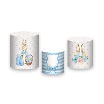 Trio De Capa Cilindro - Coelhinhos da Páscoa Azul Poás 012 Trio De Capa Cilindro - Coelhinhos da Páscoa Azul Poás 012