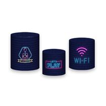 Trio De Capa Cilindro - Console Video Game Efeito Neon 11