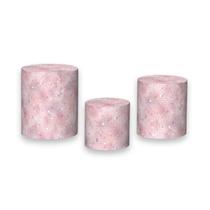 Trio De Capa Cilindro - Efeito Lantejoulas Disco Mirror Rosa Claro 054