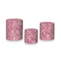 Trio De Capa Cilindro - Efeito Lantejoulas Disco Mirror Rosa Suave 057