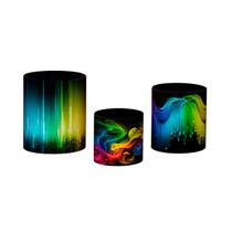 Trio De Capa Cilindro - Efeito Neon Sete Cores 018