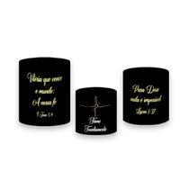 Trio De Capa Cilindro - Fé Fundo Preto 012