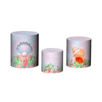 Trio De Capa Cilindro - Fundo do Mar Sereia Corais Rosa 011 Trio De Capa Cilindro - Fundo do Mar Sereia Corais Rosa 011