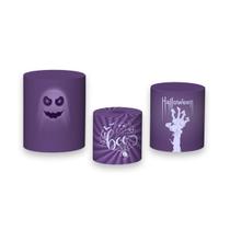 Trio De Capa Cilindro - Halloween Roxo Castelo Assombrado 021