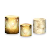 Trio De Capa Cilindro - Happy Birthday Confetes Dourados 047 Trio De Capa Cilindro - Happy Birthday Confetes Dourados 047