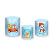 Trio De Capa Cilindro - Natal Neve Papai Noel e Rena 022 Trio De Capa Cilindro - Natal Neve Papai Noel e Rena 022