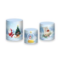 Trio De Capa Cilindro - Natal Papai Noel Cute 032 Trio De Capa Cilindro - Natal Papai Noel Cute 032