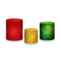 Trio De Capa Cilindro - Natal Vermelho Folhagens Brilho 015
