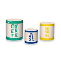 Trio De Capa Cilindro - Orgulho Nordestino Xilogravura Colorido 008 Trio De Capa Cilindro - Orgulho Nordestino Xilogravura Colorido 008