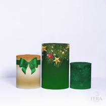 Trio de Capa Cilindro para Festa de Natal Veste Fácil C/elástico