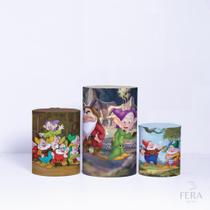 Trio de Capa Cilindro para Festa Infantil Veste Fácil C/elástico Branca de Neve Trio de Capa Cilindro para Festa Infantil Veste Fácil C/elástico Branca de Neve