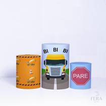 Trio de Capa Cilindro para Festa Infantil Veste Fácil C/elástico Caminhão Trio de Capa Cilindro para Festa Infantil Veste Fácil C/elástico Caminhão