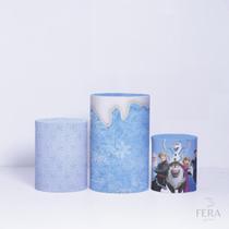Trio de Capa Cilindro para Festa Infantil Veste Fácil C/elástico Frozen
