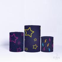 Trio de Capa Cilindro para Festa Infantil Veste Fácil C/elástico Neon