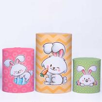 Trio de Capa Cilindro para Festa Infantil Veste Fácil C/elástico Páscoa