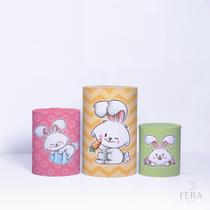 Trio de Capa Cilindro para Festa Infantil Veste Fácil C/elástico Páscoa