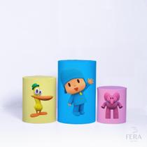 Trio de Capa Cilindro para Festa Infantil Veste Fácil C/elástico Pocoyo