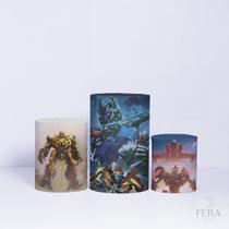Trio de Capa Cilindro para Festa Infantil Veste Fácil C/elástico Transformers Trio de Capa Cilindro para Festa Infantil Veste Fácil C/elástico Transformers