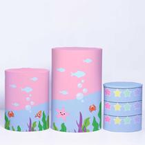 Trio de Capa Cilindro para Festa Veste Fácil C/elástico Baby Shark - Fera Print