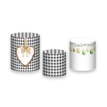 Trio De Capa Cilindro - Páscoa Xadrez Preto e Branco 011 Trio De Capa Cilindro - Páscoa Xadrez Preto e Branco 011