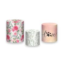 Trio De Capa Cilindro - Pet Cachorrinhas Love Aquarela 001