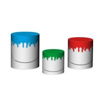 Trio De Capa Cilindro - Pintor Aquarela Azul Verde Vermelho 003