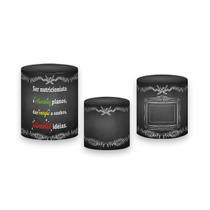 Trio De Capa Cilindro - Profissão Nutrição Chalkboard 007 Trio De Capa Cilindro - Profissão Nutrição Chalkboard 007