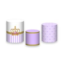 Trio De Capa Cilindro - Ursinha Princesa Lilás 030