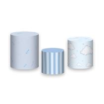 Trio De Capa Cilindro, Ursinho de Pelúcia Azul 076 Trio De Capa Cilindro, Ursinho de Pelúcia Azul 076