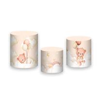 Trio De Capa Cilindro, Ursinho no Céu Bege 080 Trio De Capa Cilindro, Ursinho no Céu Bege 080