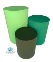 Trio de Capa de Cilindro Decoração de Festa VERDE ABACATE VERDE BANDEIRA E OLIVA Trio de Capa de Cilindro Decoração de Festa VERDE ABACATE VERDE BANDEIRA E OLIVA