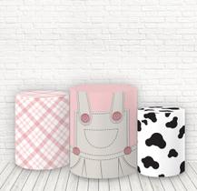 Trio De Capas 3D Sublimado Fazendinha Rosa Fcc-443