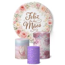 Trio de Capas Cilíndricas E Painel Redondo Dia das Mãe Modelos com Elástico Trio de Capas Cilíndricas E Painel Redondo Dia das Mãe Modelos com Elástico