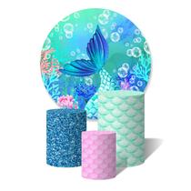 Trio de Capas Cilíndricas + Painel Redondo Sublimado c/ Elástico Cachorro Pet Petshop Trio de Capas Cilíndricas + Painel Redondo Sublimado c/ Elástico Cachorro Pet Petshop