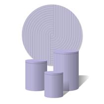 Trio de Capas Cilíndricas + Painel Redondo Sublimado c/ Elástico Ripado Roxo