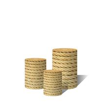 Trio de Capas Cilíndricas Versátil Corda de Sisal Enrolada Aspira c/ Elástico Trio de Capas Cilíndricas Versátil Corda de Sisal Enrolada Aspira c/ Elástico