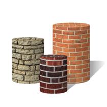 Trio de Capas Cilíndricas Versátil Muro de Tijolos c/ Elástico